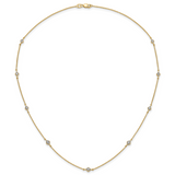 14k White Gold Complete 1/2 carat Diamond 9-Station 18 inch Necklace PM3754