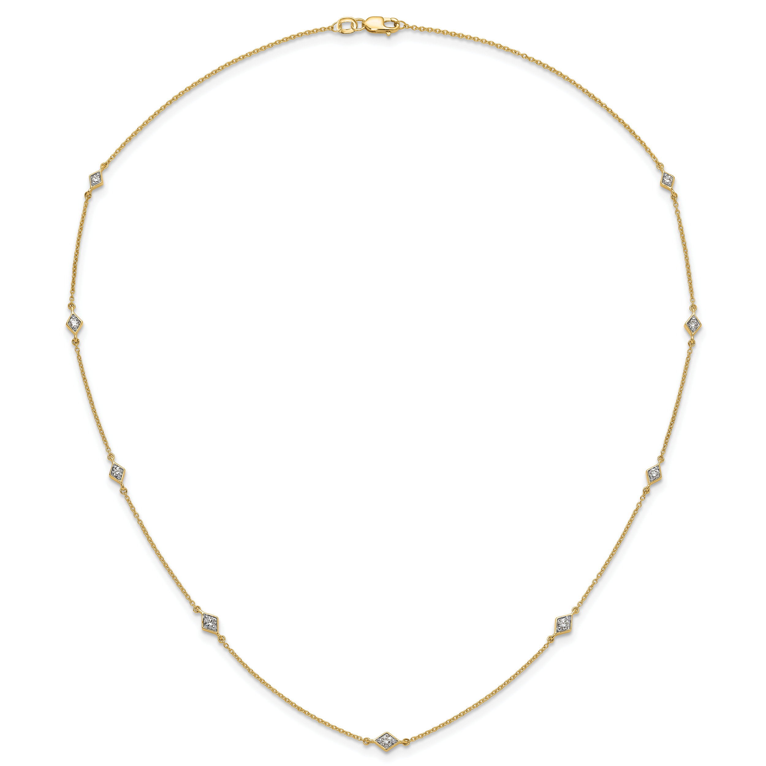 14k White Gold Complete 1/2 carat Diamond 9-Station 18 inch Necklace PM3754