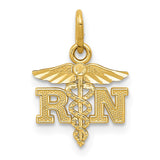 14k Diamond-cut Polished RN Registered Nurse Pendant K6117