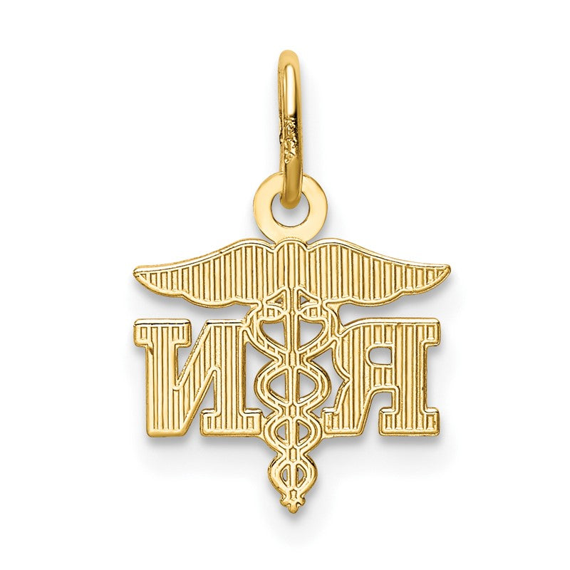14k Diamond-cut Polished RN Registered Nurse Pendant K6117