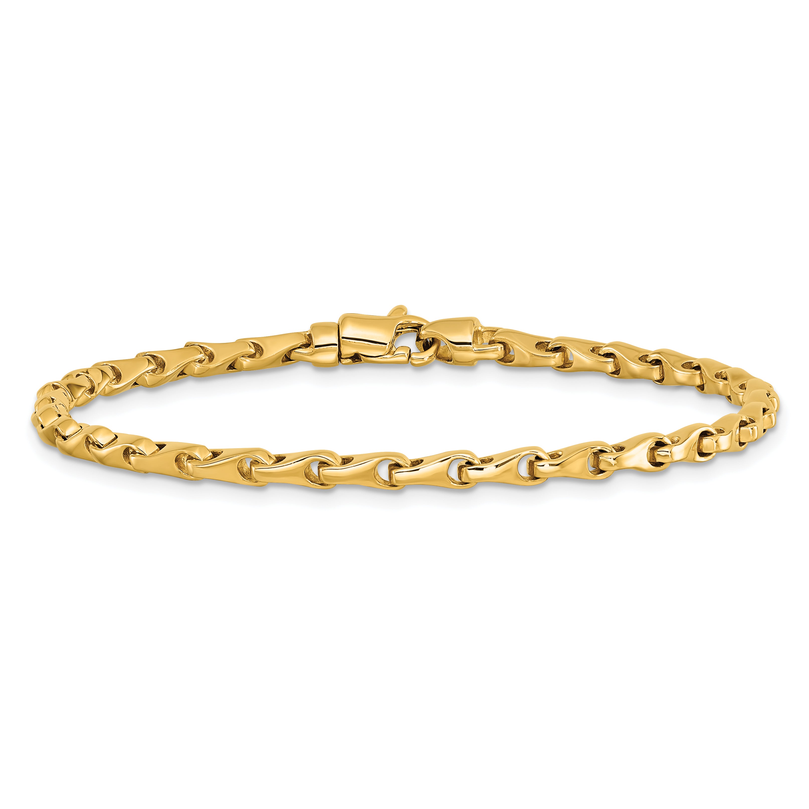 14K 18 inch 3.4mm Hand Polished Fancy Link with Lobster Clasp Chain LK723