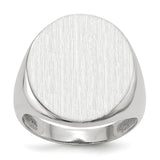 14k White Gold 17.0x20.5mm Closed Back Mens Signet Ring RS552