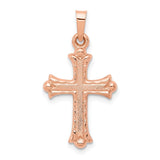 14k Rose Gold Heart Hollow Cross Pendant XR1228