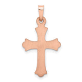 14k Rose Gold Heart Hollow Cross Pendant XR1228