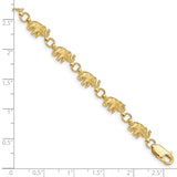 14k Polished and Textured Elephant 7 inch Bracelet FB397
