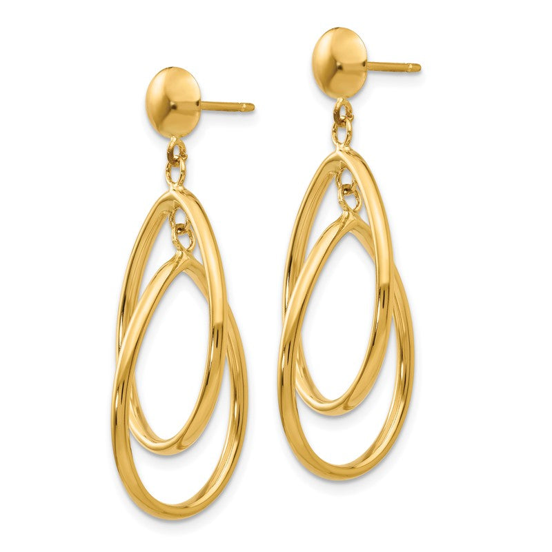 14k Polished Teardrop Dangle Post Earrings E780