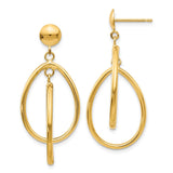 14k Polished Teardrop Dangle Post Earrings E780