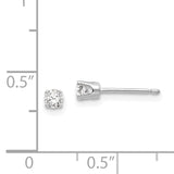 14k White Gold 3mm Round CZ Stud Earrings XD3WCZ
