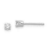 14k White Gold 3mm Round CZ Stud Earrings XD3WCZ