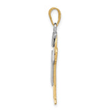14k Two-tone The Kids Medium Boy with Hat on Left Engravable Kiss Charm XK415