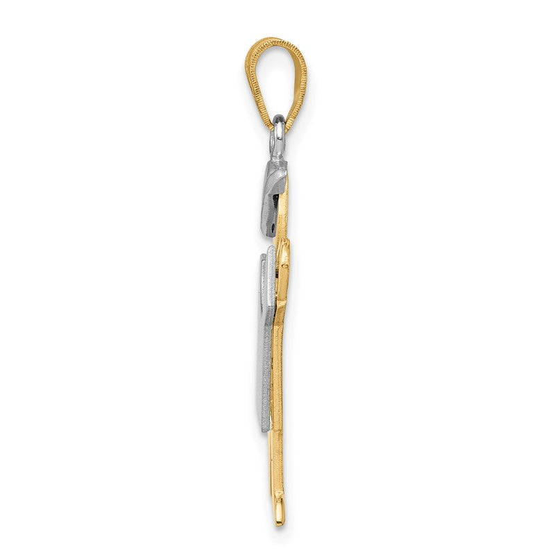 14k Two-tone The Kids Medium Boy with Hat on Left Engravable Kiss Charm XK415
