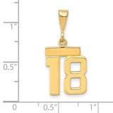 14k Small Polished Number 18 Charm SP18