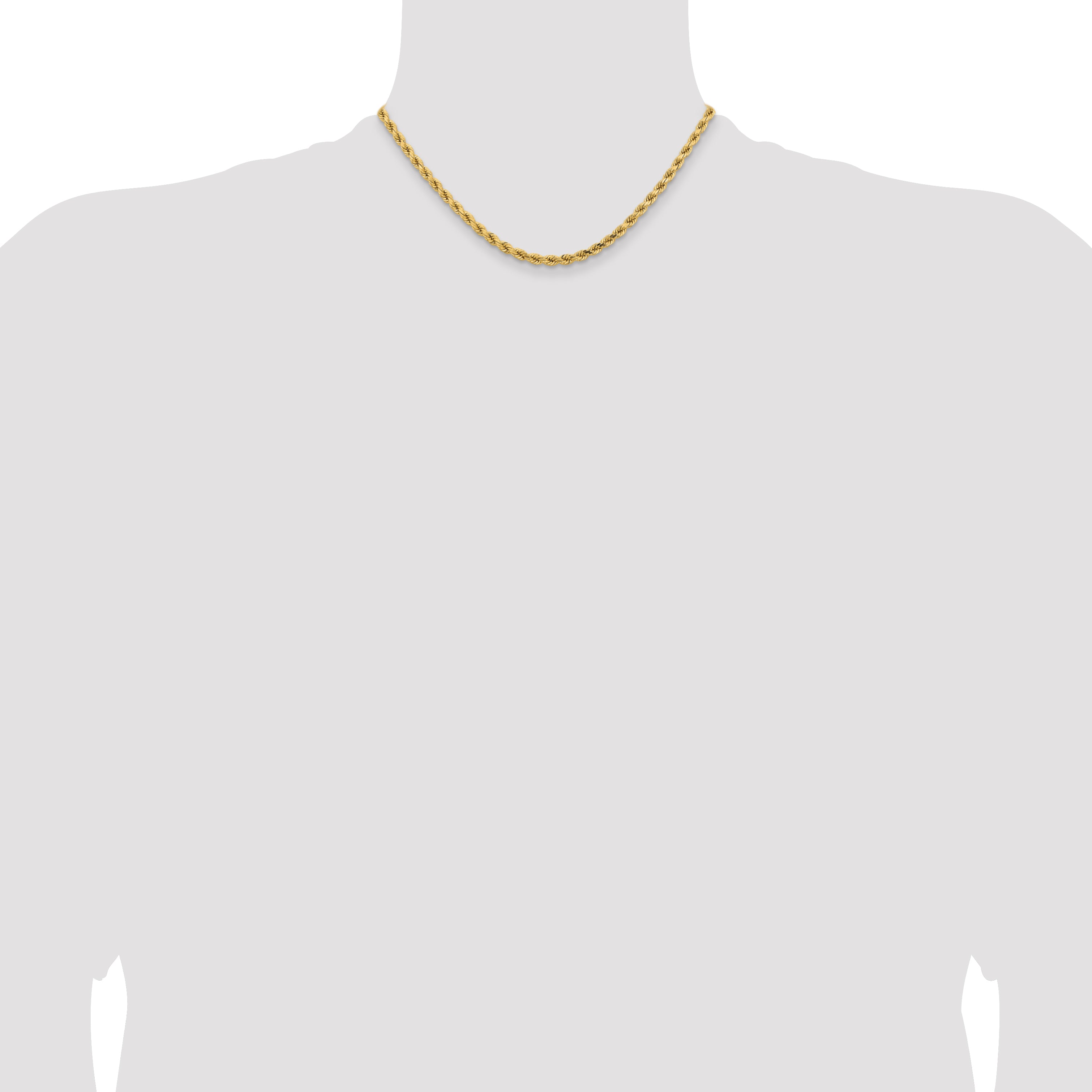 14K 26 inch 4.25mm Diamond-cut Rope with Lobster Clasp Chain 033L