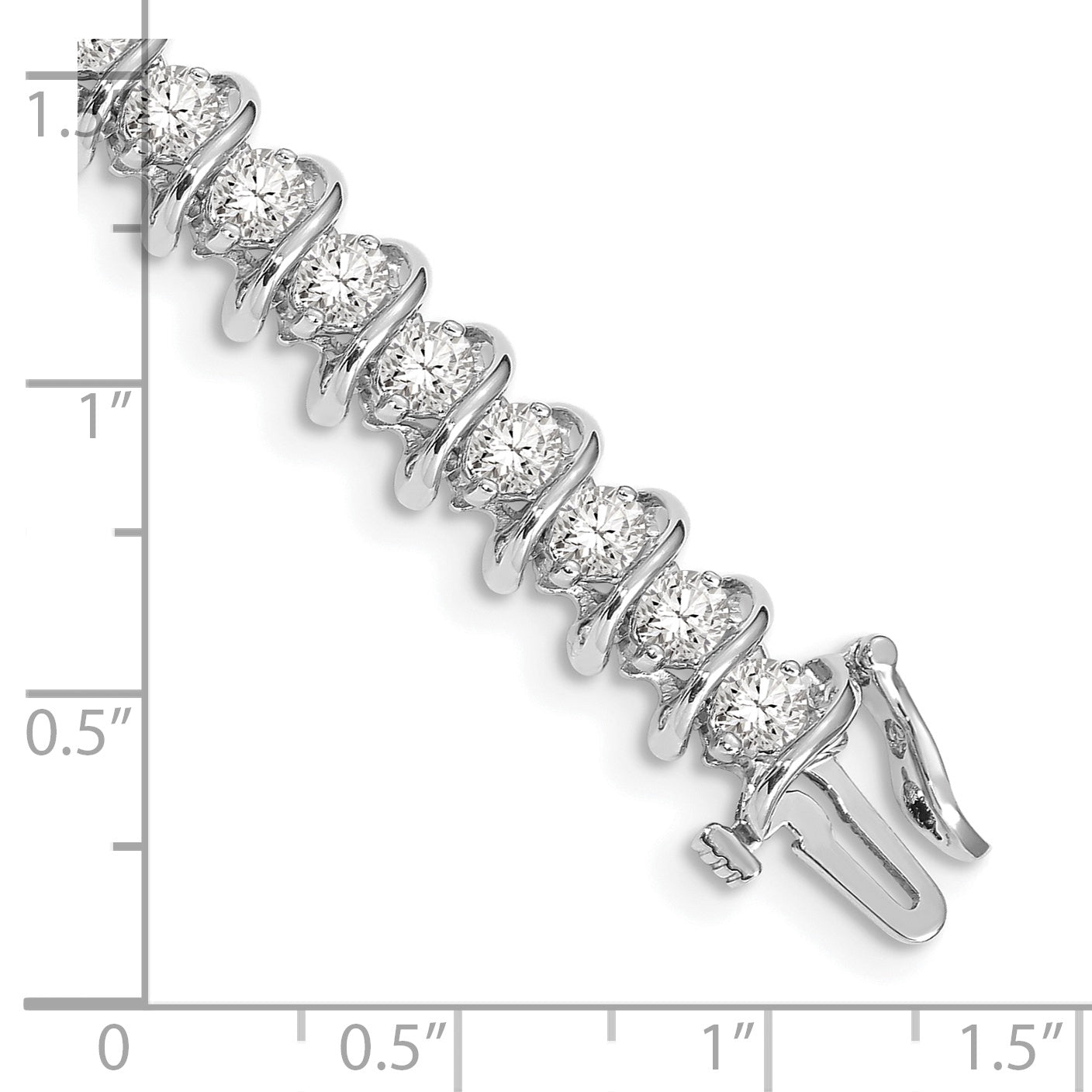 14k White Gold Complete 5 carat Round A Diamond Fancy Spiral 7 inch Tennis Bracelet X2006WA