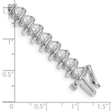 14k White Gold Complete 5 carat Round A Diamond Fancy Spiral 7 inch Tennis Bracelet X2006WA