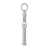 14k White Gold Hollow Cross Pendant D3177