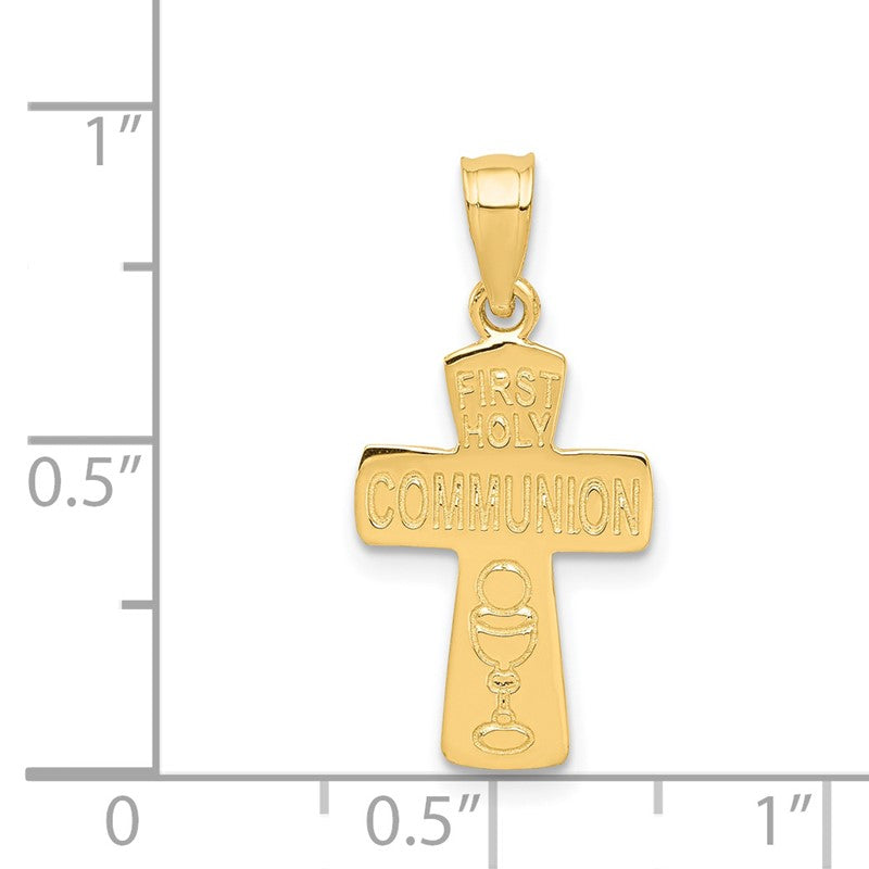14k Polished FIRST HOLY COMMUNION Cross Pendant K5088