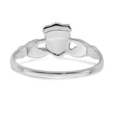14k White Gold Ladies Claddagh Ring D3106