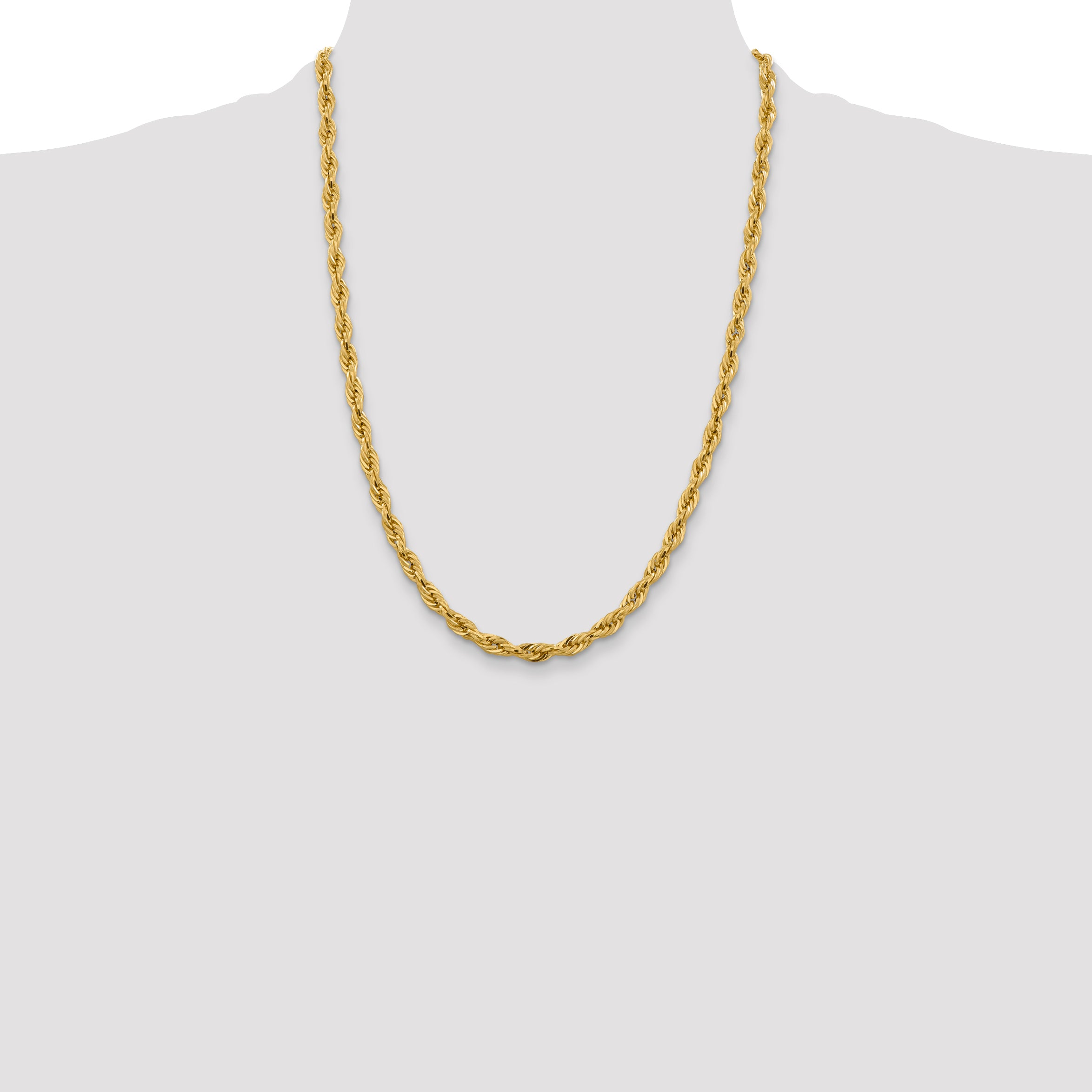 14K 26 inch 5.4mm Semi Solid Rope with Lobster Clasp Chain BC170