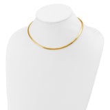 14k Polished 4mm Lightweight 16 inch Domed Omega Necklace ODL4