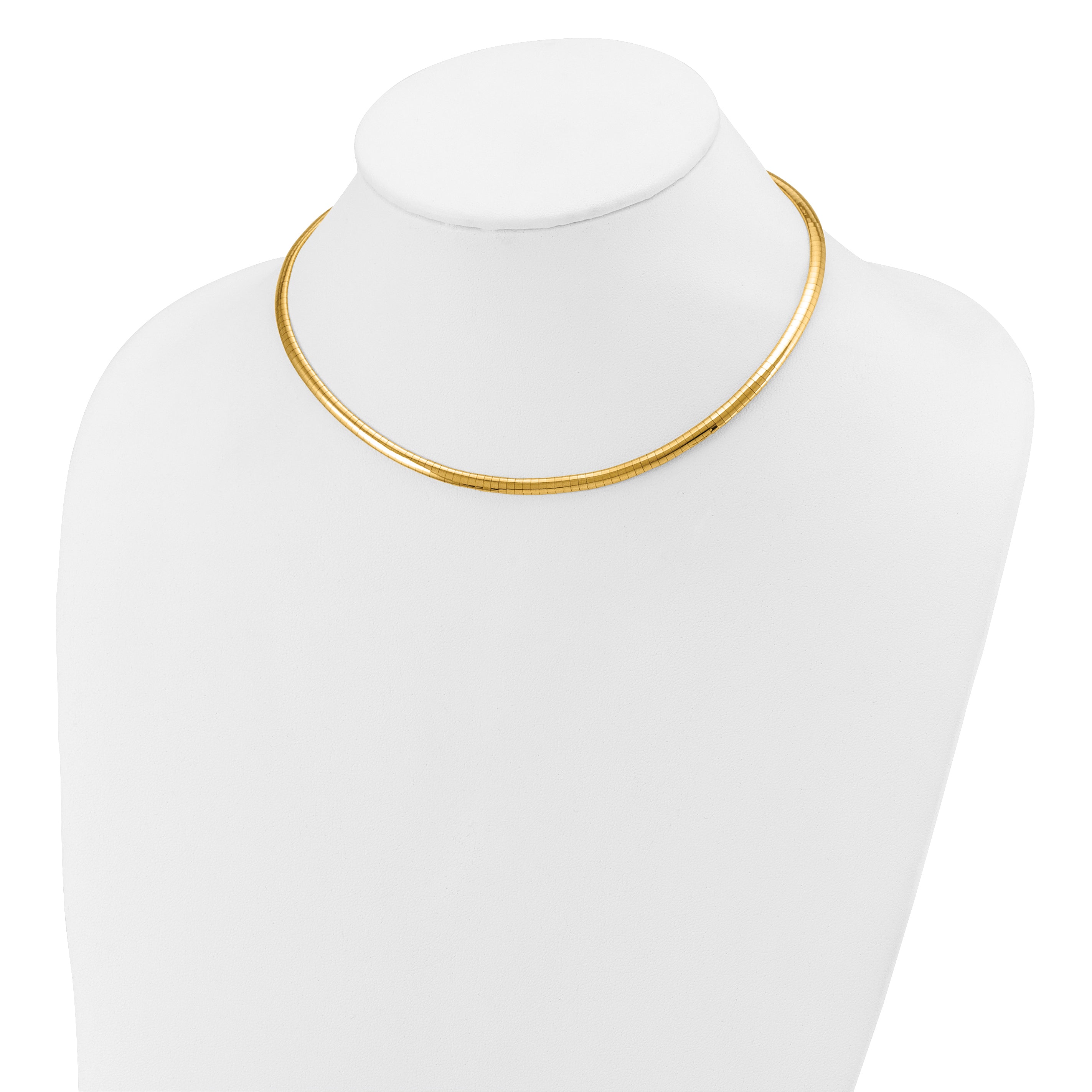14k Polished 4mm Lightweight 16 inch Domed Omega Necklace ODL4