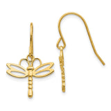 14k Polished Dragonfly Dangle French Hook Earrings TM748