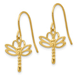 14k Polished Dragonfly Dangle French Hook Earrings TM748