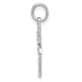 14k White Gold Diamond-cut Apple Charm D1287