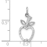14k White Gold Diamond-cut Apple Charm D1287