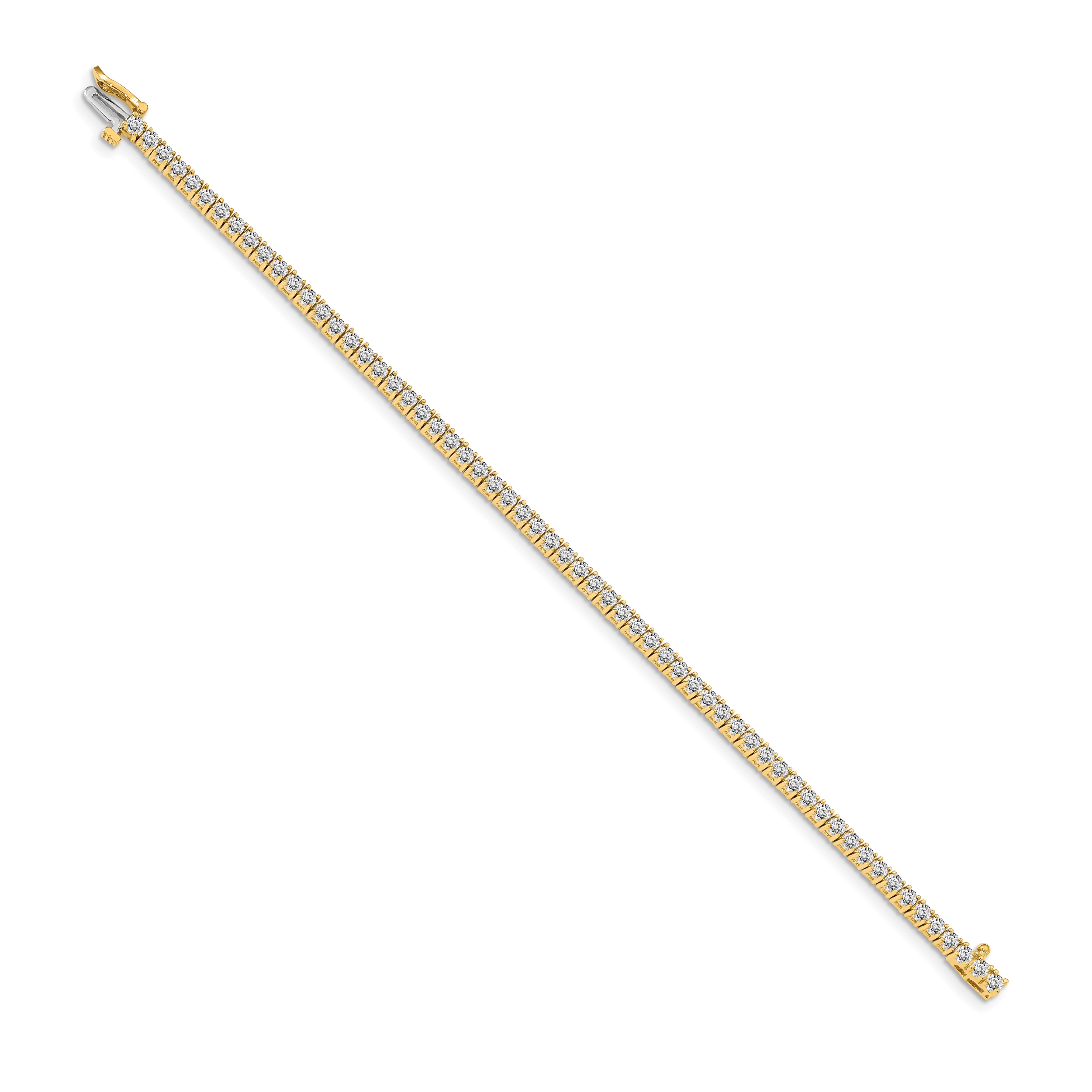 14k Complete 3.05 carat Round A Diamond 4-prong 7 inch Tennis Bracelet X601A