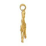 14k Large Solid Polished Open-Backed Horse Pendant C2410