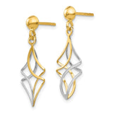 14k Two-tone Fancy Dangle Post Earrings TL971