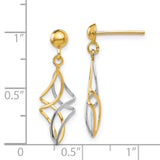 14k Two-tone Fancy Dangle Post Earrings TL971