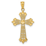 14k Diamond-cut Polished Filigree Cross Pendant K6238