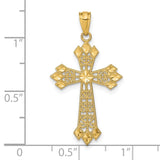 14k Diamond-cut Polished Filigree Cross Pendant K6238