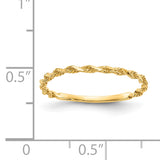 14K Diamond-cut Textured Rope Band Ring R543