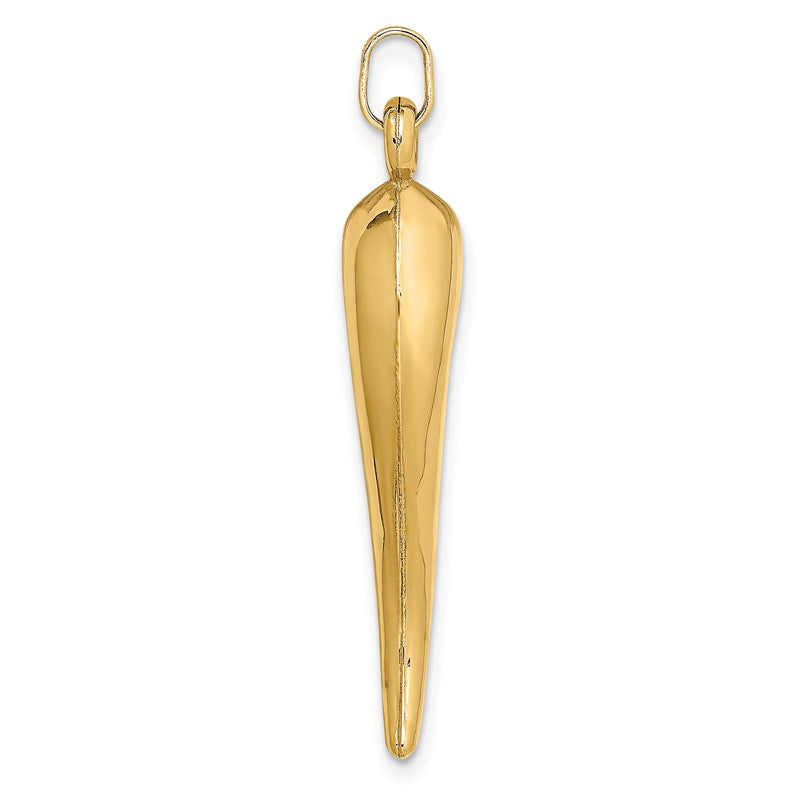 14k Hollow 3-D Italian Horn Charm YC1096