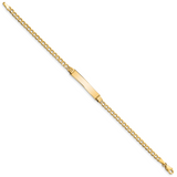 14k Polished Semi-Solid Chain/Solid Plate Cuban Link 25.5x5mm Plate 7 inch ID Bracelet DCID106