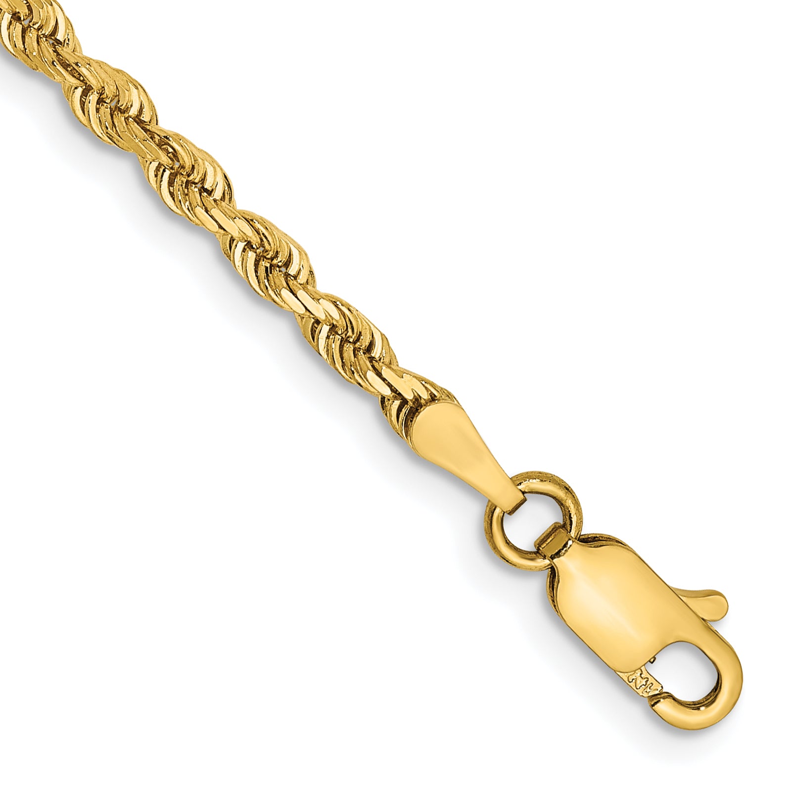 14K 26 Inch 2.75mm Diamond-cut Quadruple Rope Lobster Clasp Chain QTR021