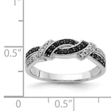 14k White Gold with Black Rhodium 1/4 carat White and Blue Diamond Swirl Ring RM5680