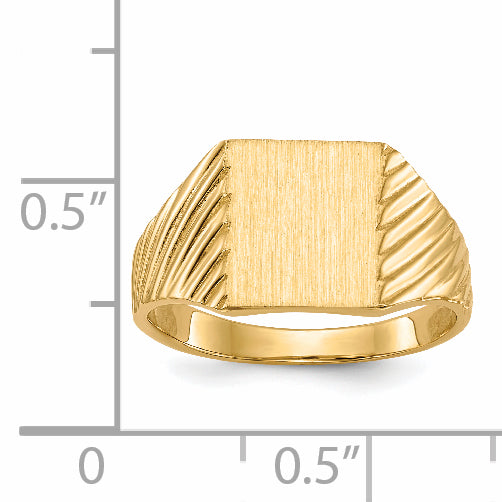 14k 8.0x9.5mm Closed Back Signet Ring RS369