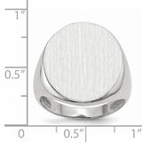 14k White Gold 17.0x20.5mm Closed Back Mens Signet Ring RS552