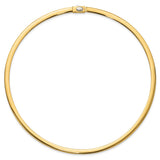 14k Two-tone 5mm Reversible White and Yellow 16 inch Domed Omega Necklace ROM5