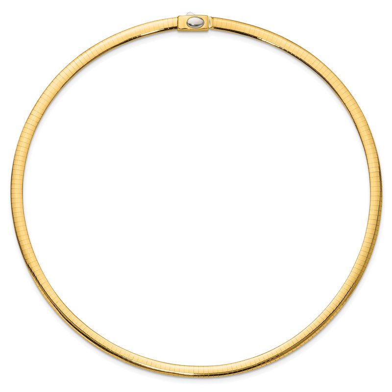 14k Two-tone 5mm Reversible White and Yellow 16 inch Domed Omega Necklace ROM5