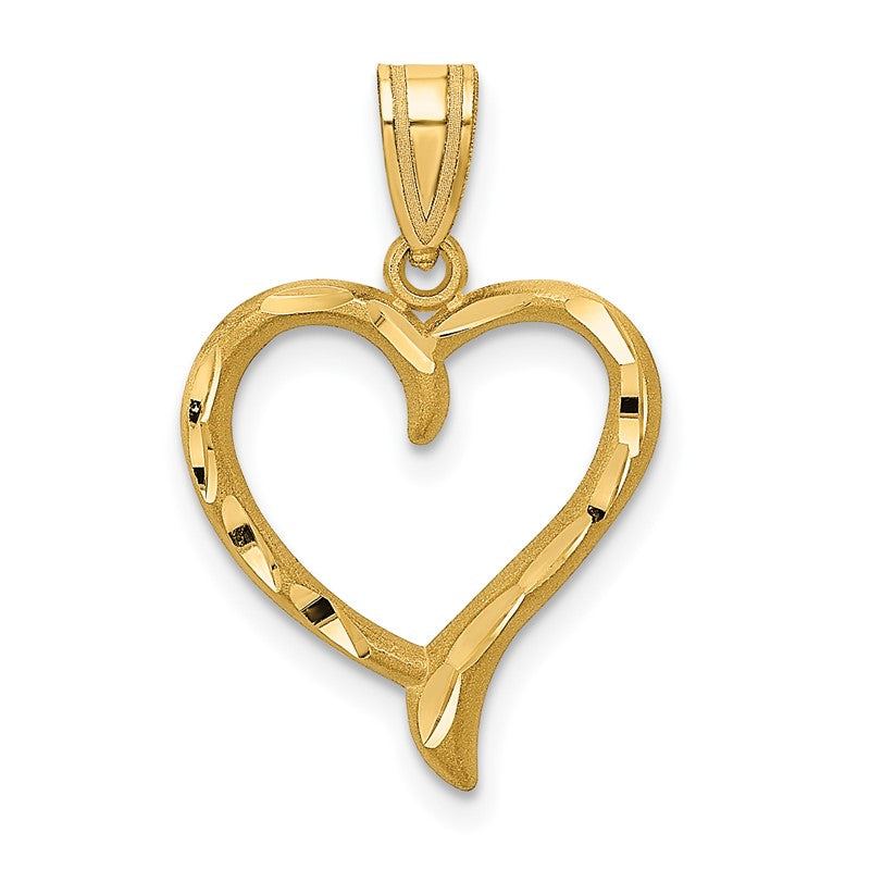 14K Polished Open Heart Pendant C292