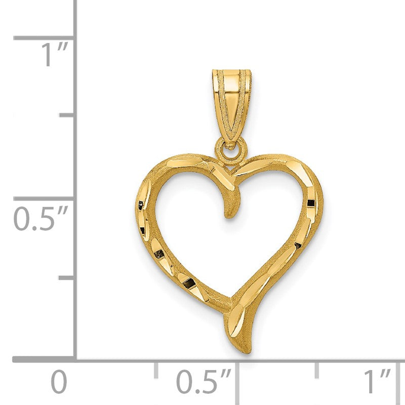 14K Polished Open Heart Pendant C292
