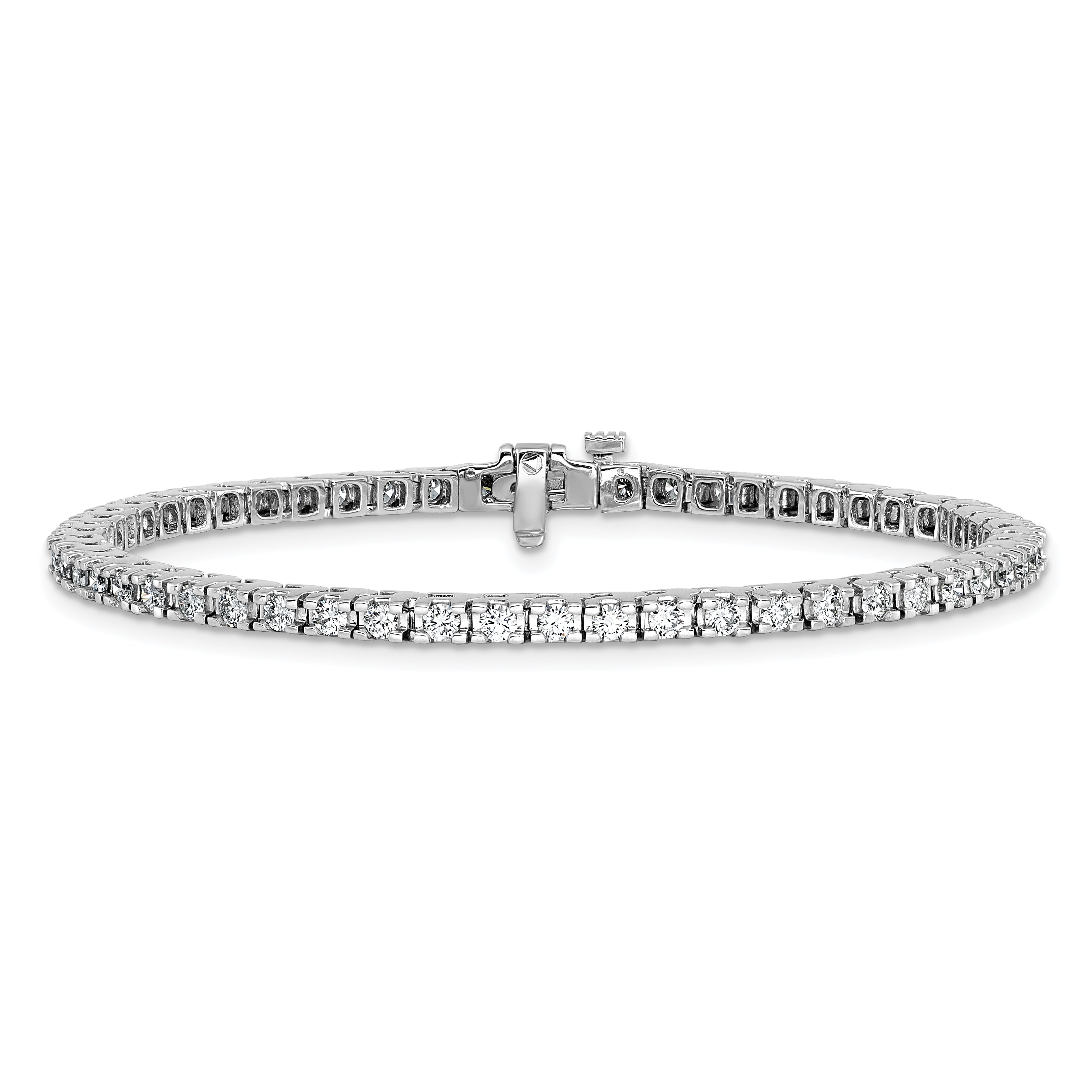 14k White Gold Complete 2.18 carat Round A Diamond 4-prong 7 inch Tennis Bracelet X731WA