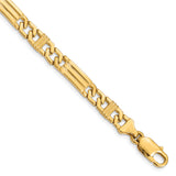 14K 18 inch 7mm Hand Polished Fancy Link with Lobster Clasp Chain LK201