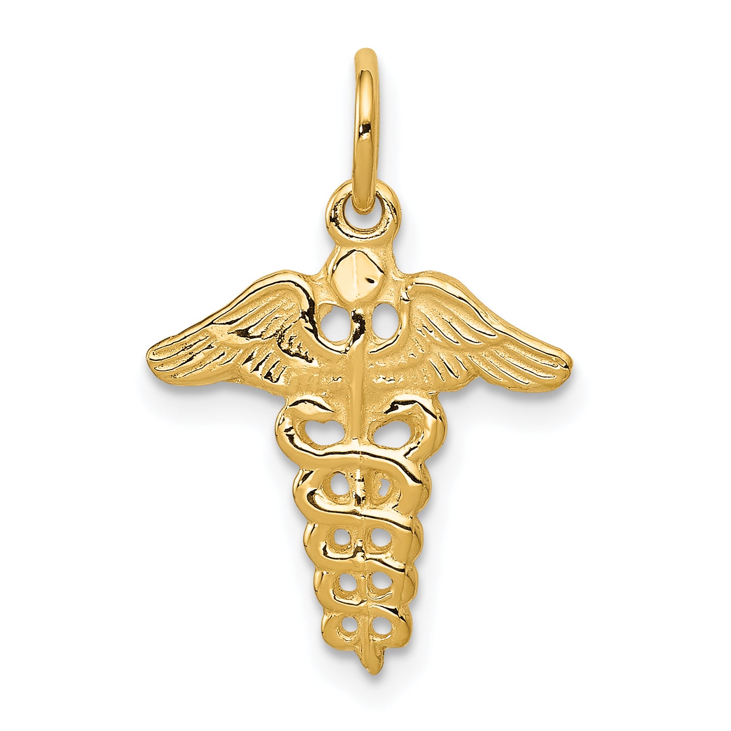 14k Caduceus Charm A0391