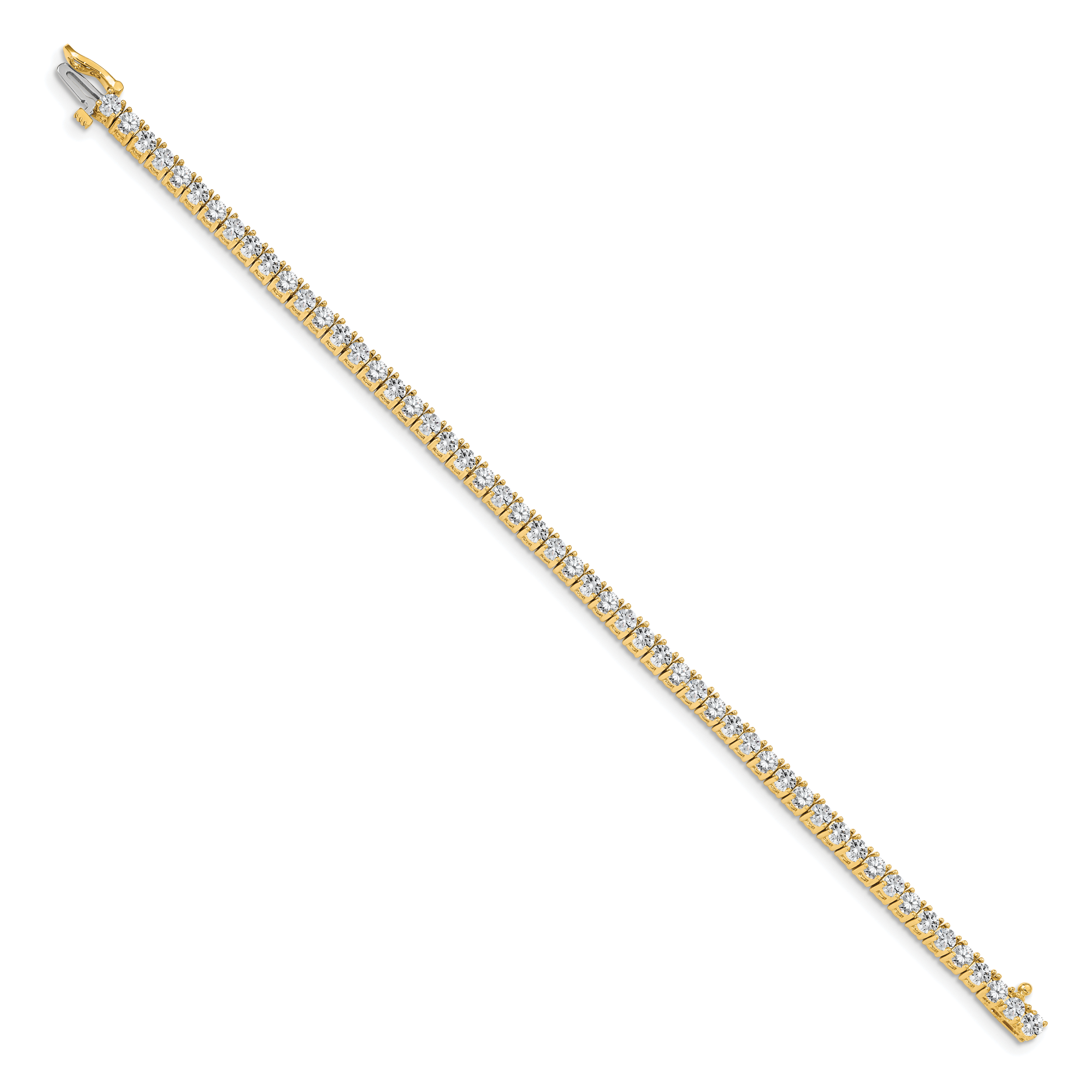 14k Complete 4.92 carat Round AA Diamond 4-prong 7 inch Tennis Bracelet X603AA